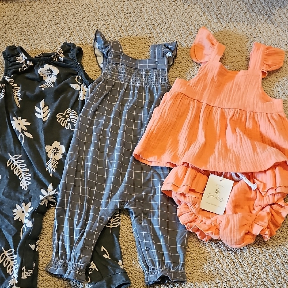 Stylish Kids Bottoms Set - Floral, Grid, and Coral